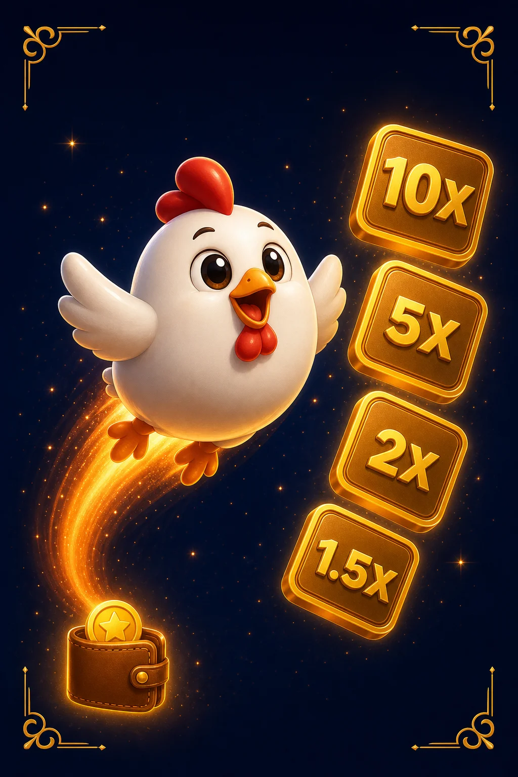 Chicken Road Gameplay Screenshot - Huhn überquert Strasse mit Multiplikator und Cash-Out-Button
